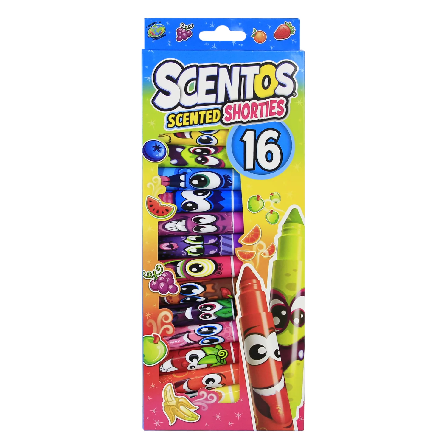 16 Scented Shorties Markers by Scentos